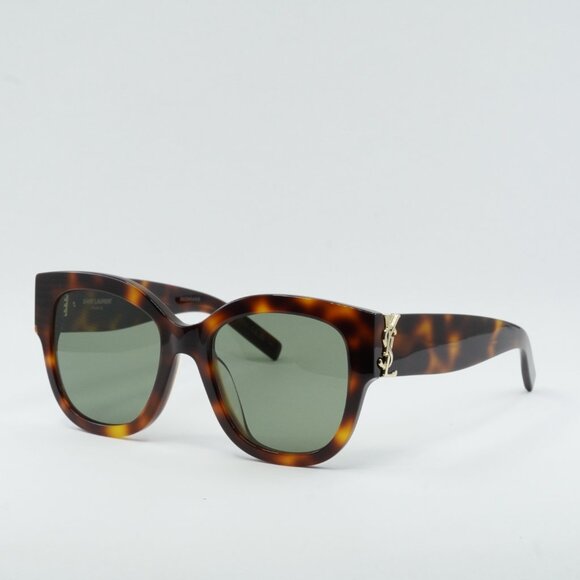 🕶️ New Saint Laurent SLM95/F 003 Sunglasses - Havana Frame, Green Lenses - Picture 3 of 12
